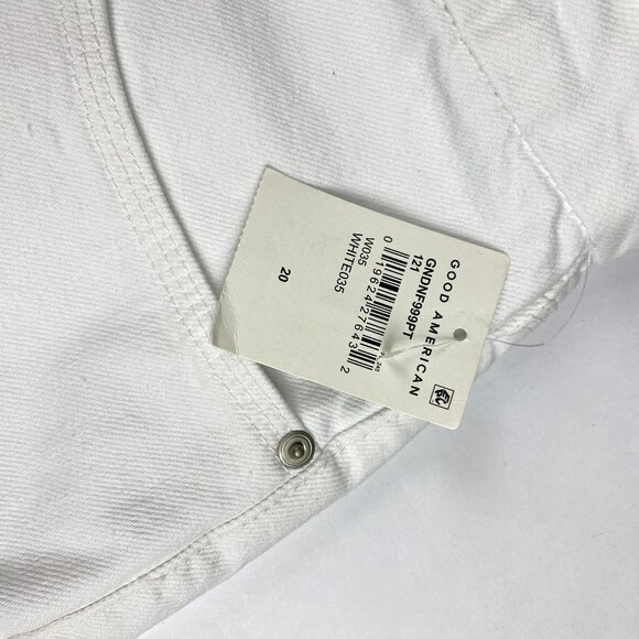 NWT Good American Jeans Women's Size 20 Good '90s Duster Natural Fray White - Picture 7 of 16